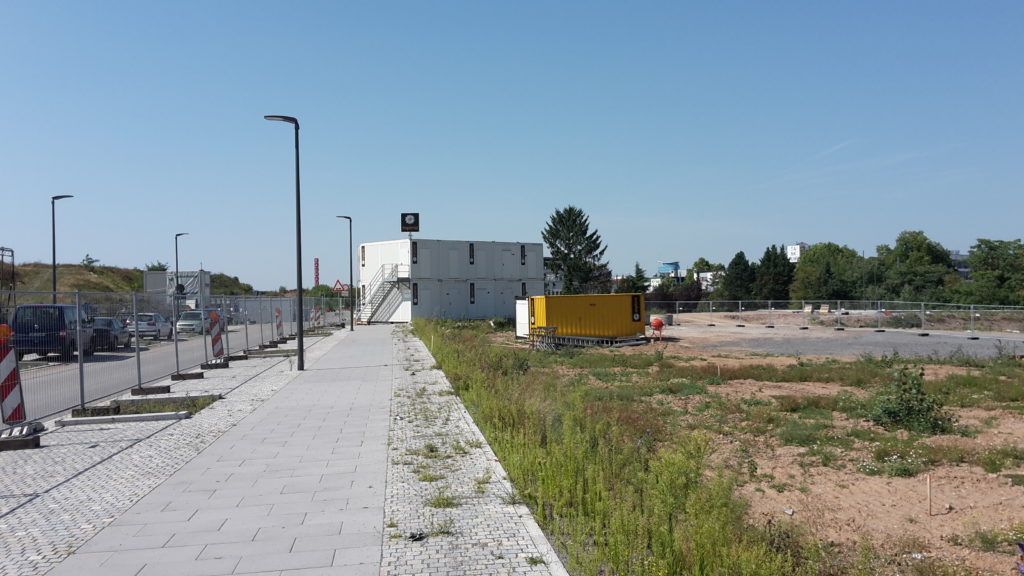 Heidelberg Village Bahnstadt Bildertagebuch Bautagebuch 2015-05-29: Aufbau der Baustelleneinrichtung