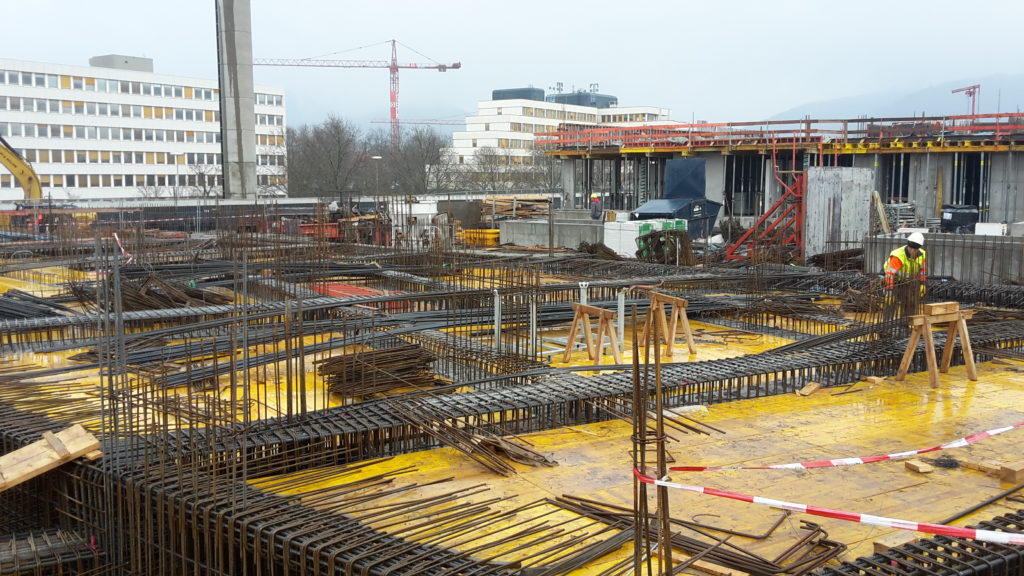 Heidelberg Village Bahnstadt Bildertagebuch Bautagebuch Bauteil A: Die Deckenfläche KG neben Innenhof im Bauteil A