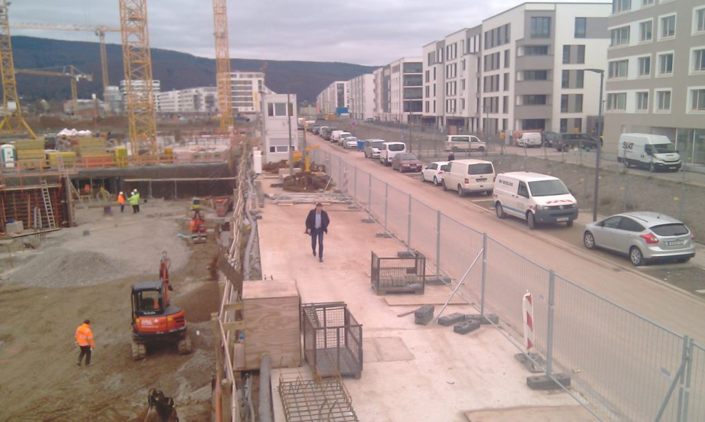 Heidelberg Village Bahnstadt Bildertagebuch Bautagebuch Schachtarbeiten Achse 20 Bauteil A