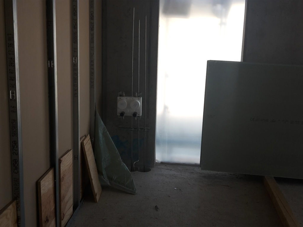 Bautenstand Haus B Trockenbauarbeiten